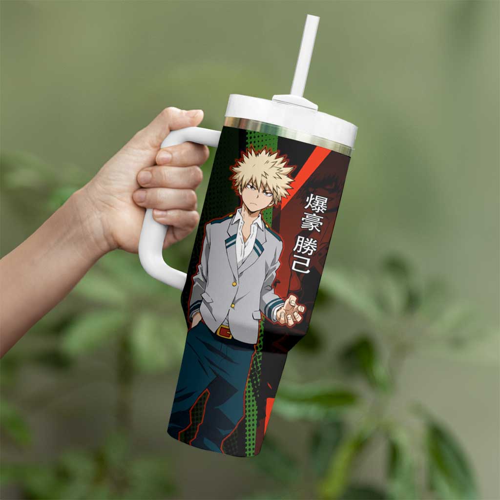 Katsuki Bakugo Dynamight Tumbler With Handle Japanese Comic Book Style
