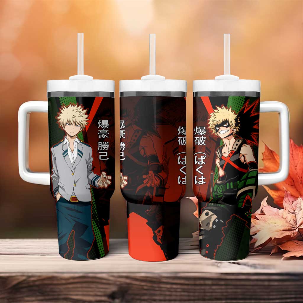 Katsuki Bakugo Dynamight Tumbler With Handle Japanese Comic Book Style