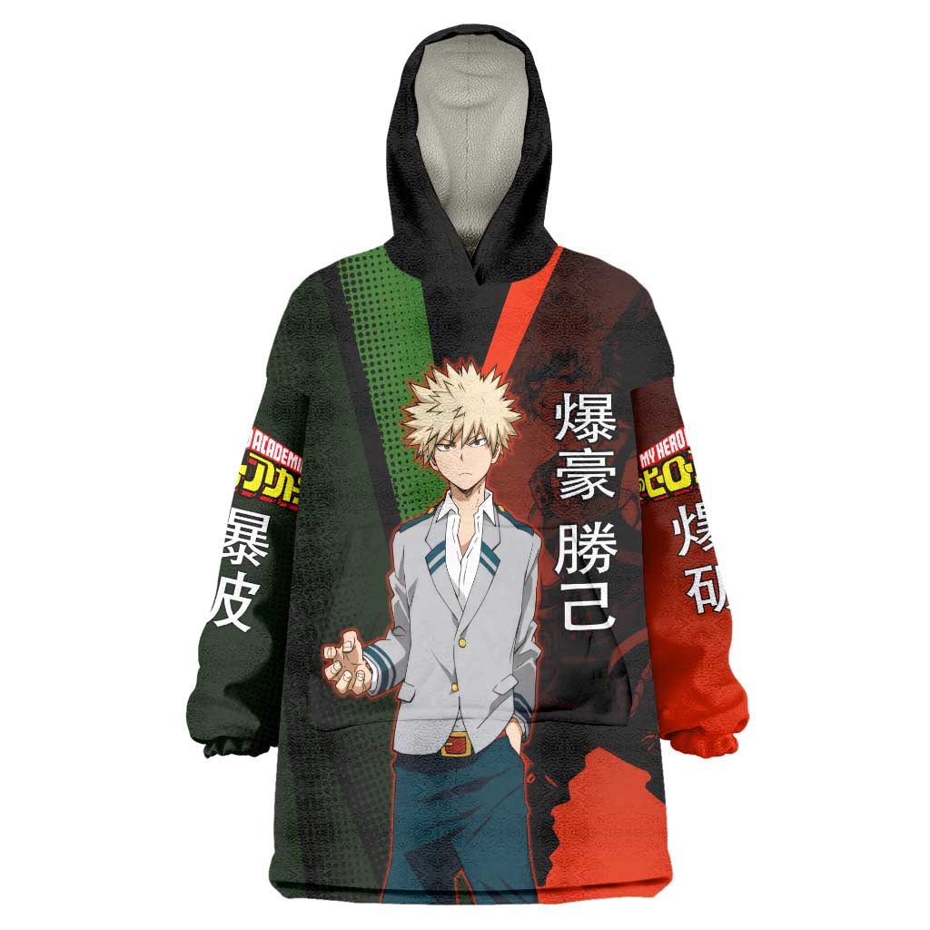 Katsuki Bakugo Dynamight Wearable Blanket Hoodie Japanese Comic Book Style