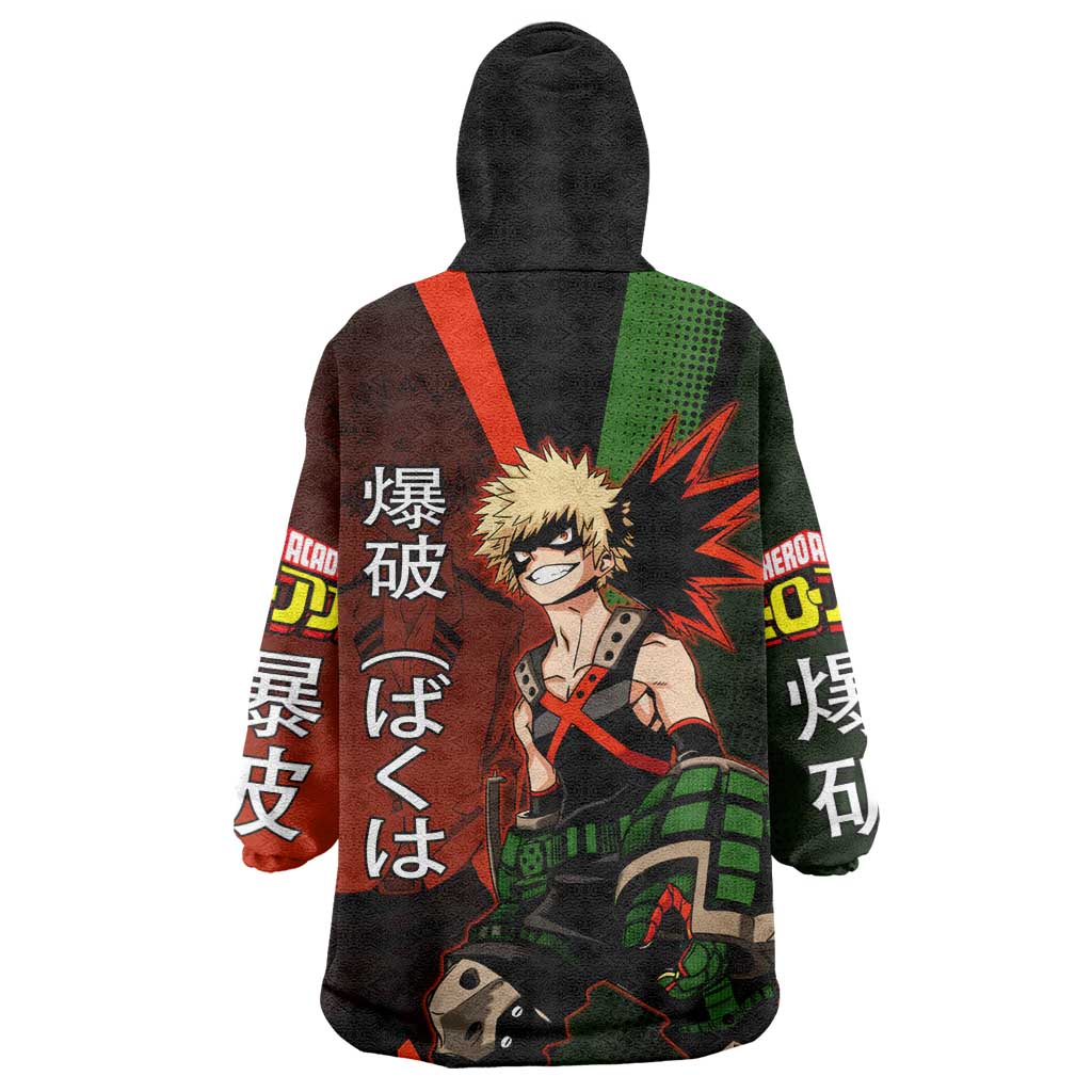Katsuki Bakugo Dynamight Wearable Blanket Hoodie Japanese Comic Book Style