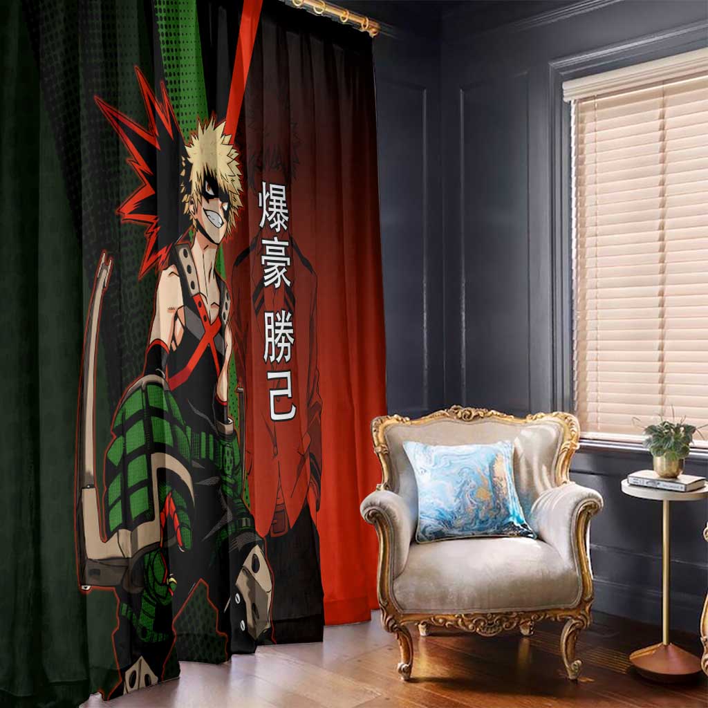 Katsuki Bakugo Dynamight Window Curtain Japanese Comic Book Style