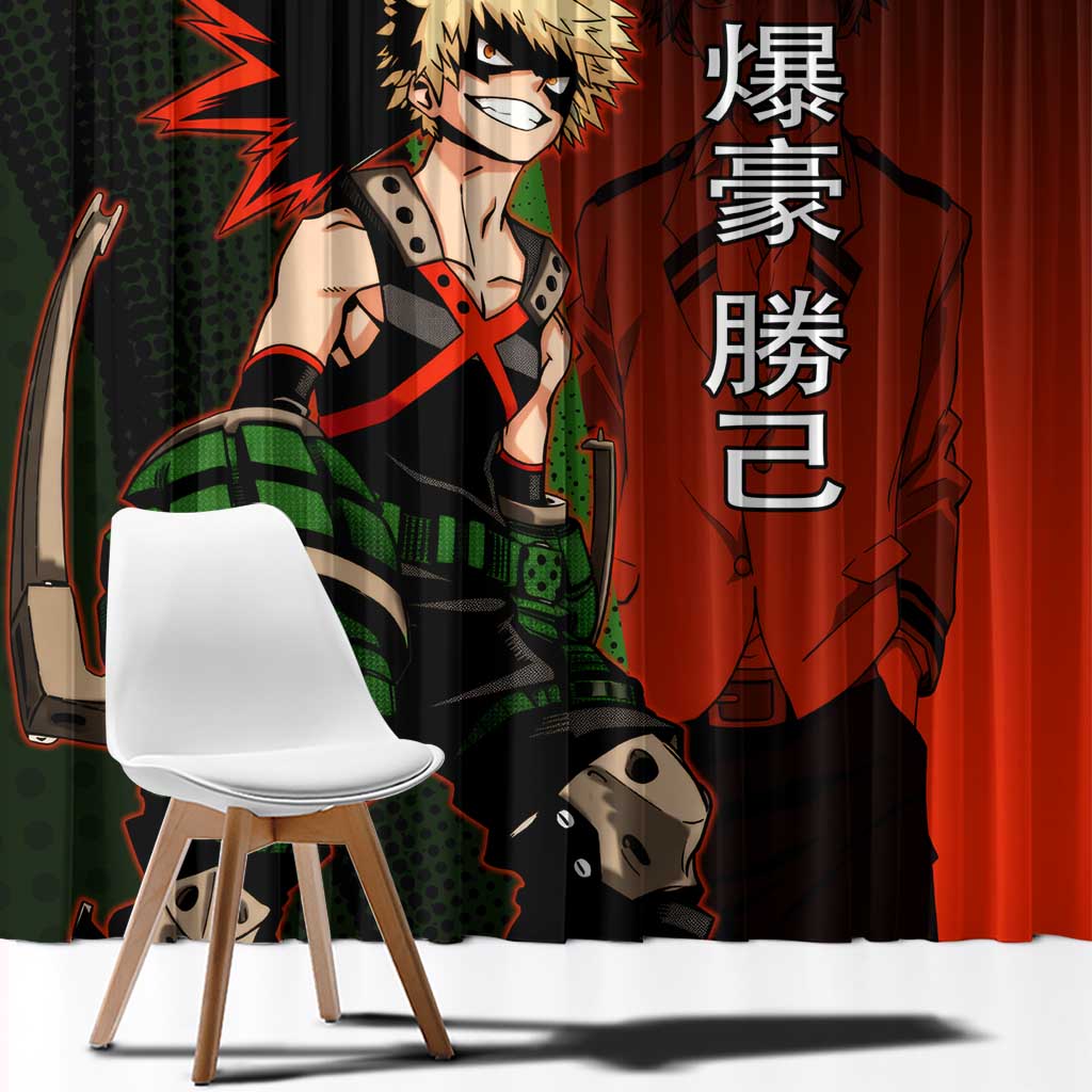 Katsuki Bakugo Dynamight Window Curtain Japanese Comic Book Style
