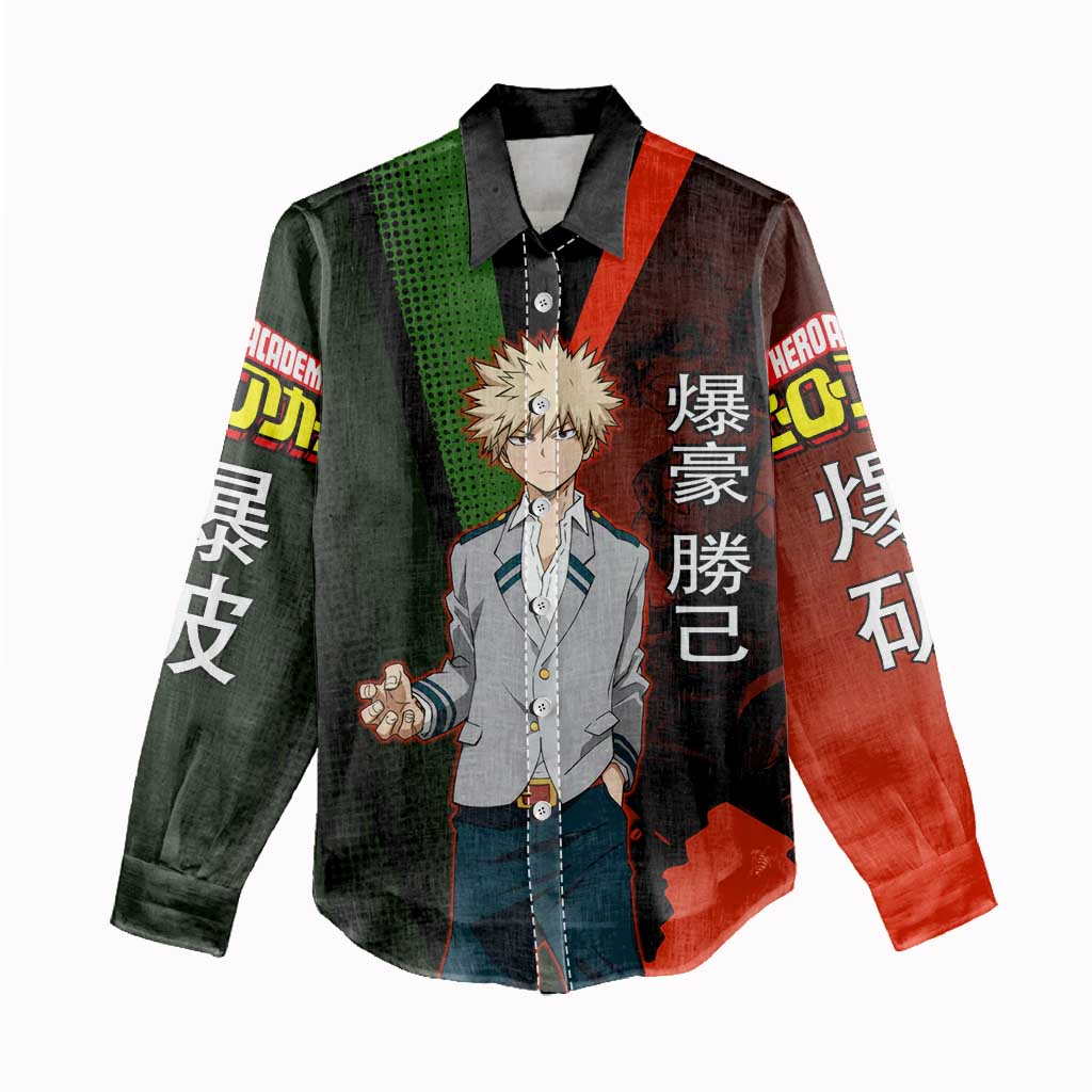Katsuki Bakugo Dynamight Women Casual Shirt Japanese Comic Book Style