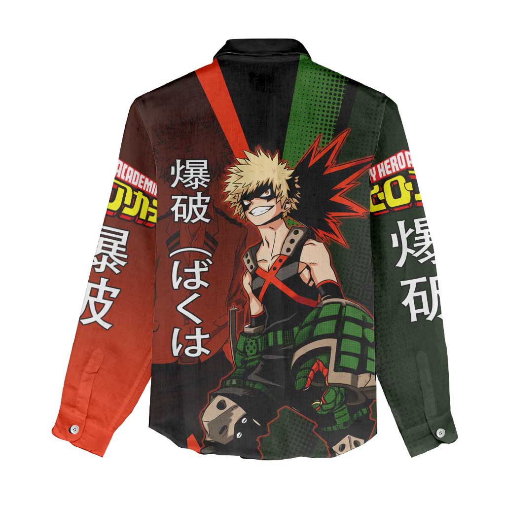 Katsuki Bakugo Dynamight Women Casual Shirt Japanese Comic Book Style