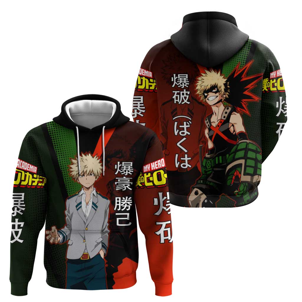 Katsuki Bakugo Dynamight Zip Hoodie Japanese Comic Book Style
