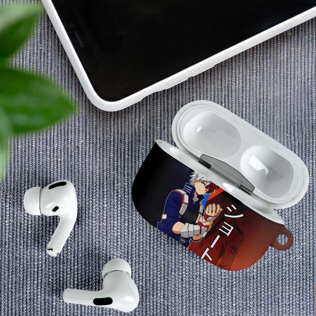 Shoto Todoroki Half-Cold Half-Hot AirPods Case Japanese Comic Book Style