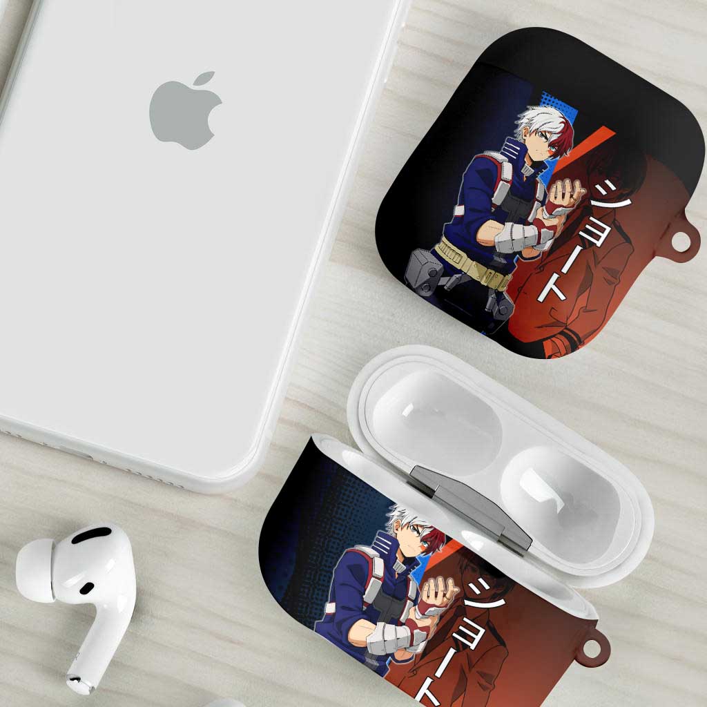 Shoto Todoroki Half-Cold Half-Hot AirPods Case Japanese Comic Book Style