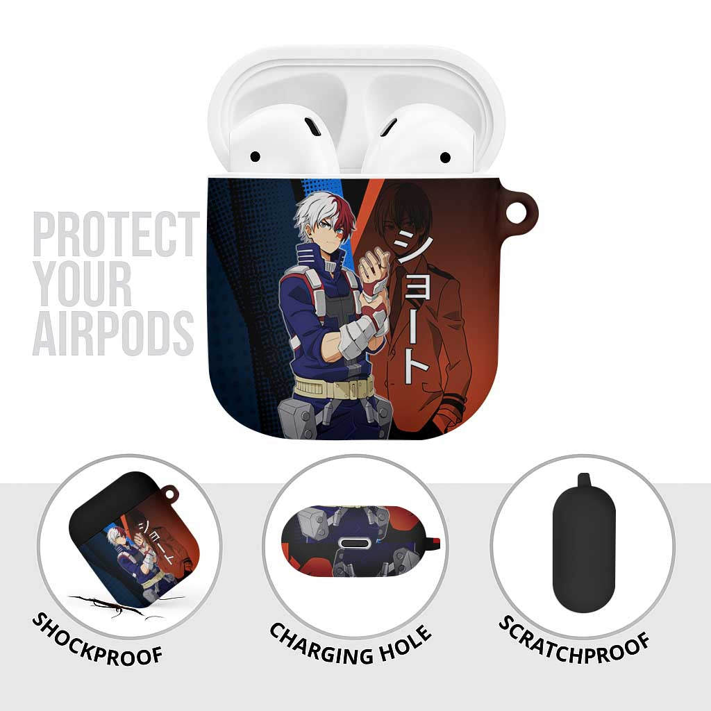 Shoto Todoroki Half-Cold Half-Hot AirPods Case Japanese Comic Book Style