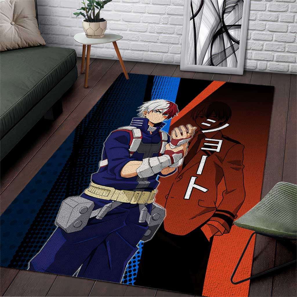 Shoto Todoroki Half-Cold Half-Hot Area Rug Japanese Comic Book Style