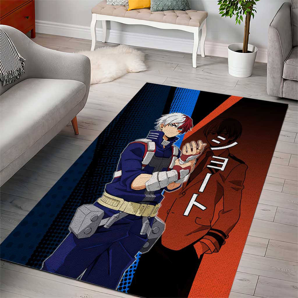 Shoto Todoroki Half-Cold Half-Hot Area Rug Japanese Comic Book Style