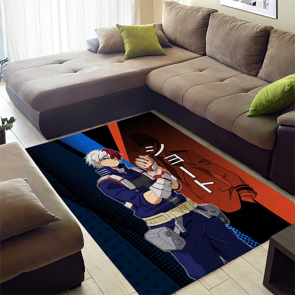 Shoto Todoroki Half-Cold Half-Hot Area Rug Japanese Comic Book Style