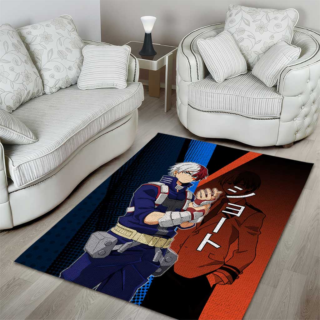 Shoto Todoroki Half-Cold Half-Hot Area Rug Japanese Comic Book Style