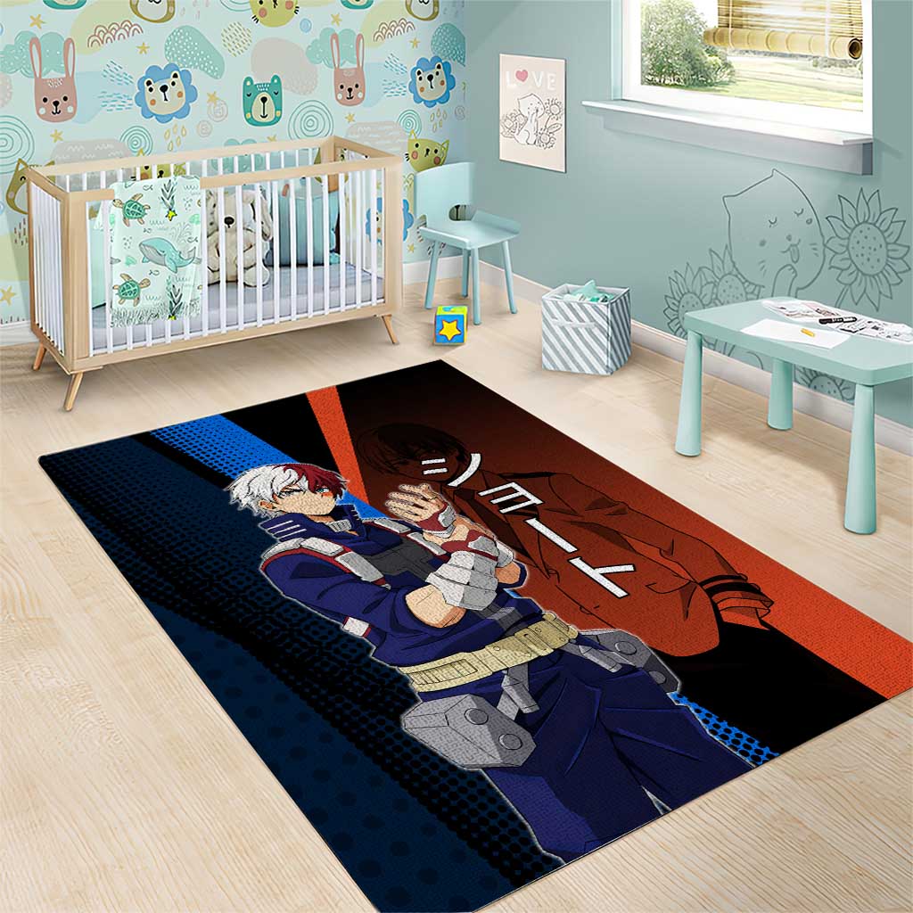 Shoto Todoroki Half-Cold Half-Hot Area Rug Japanese Comic Book Style