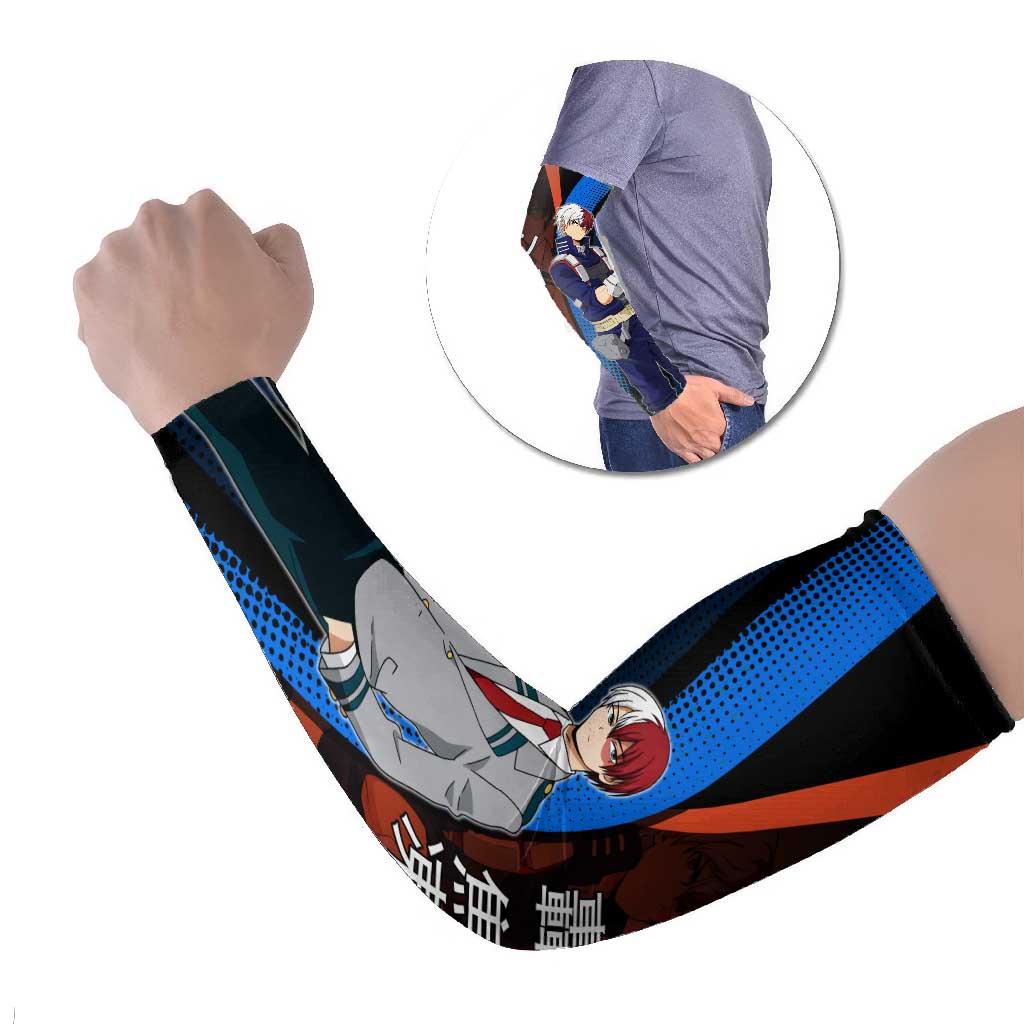 Shoto Todoroki Half-Cold Half-Hot Arm Sleeves Japanese Comic Book Style