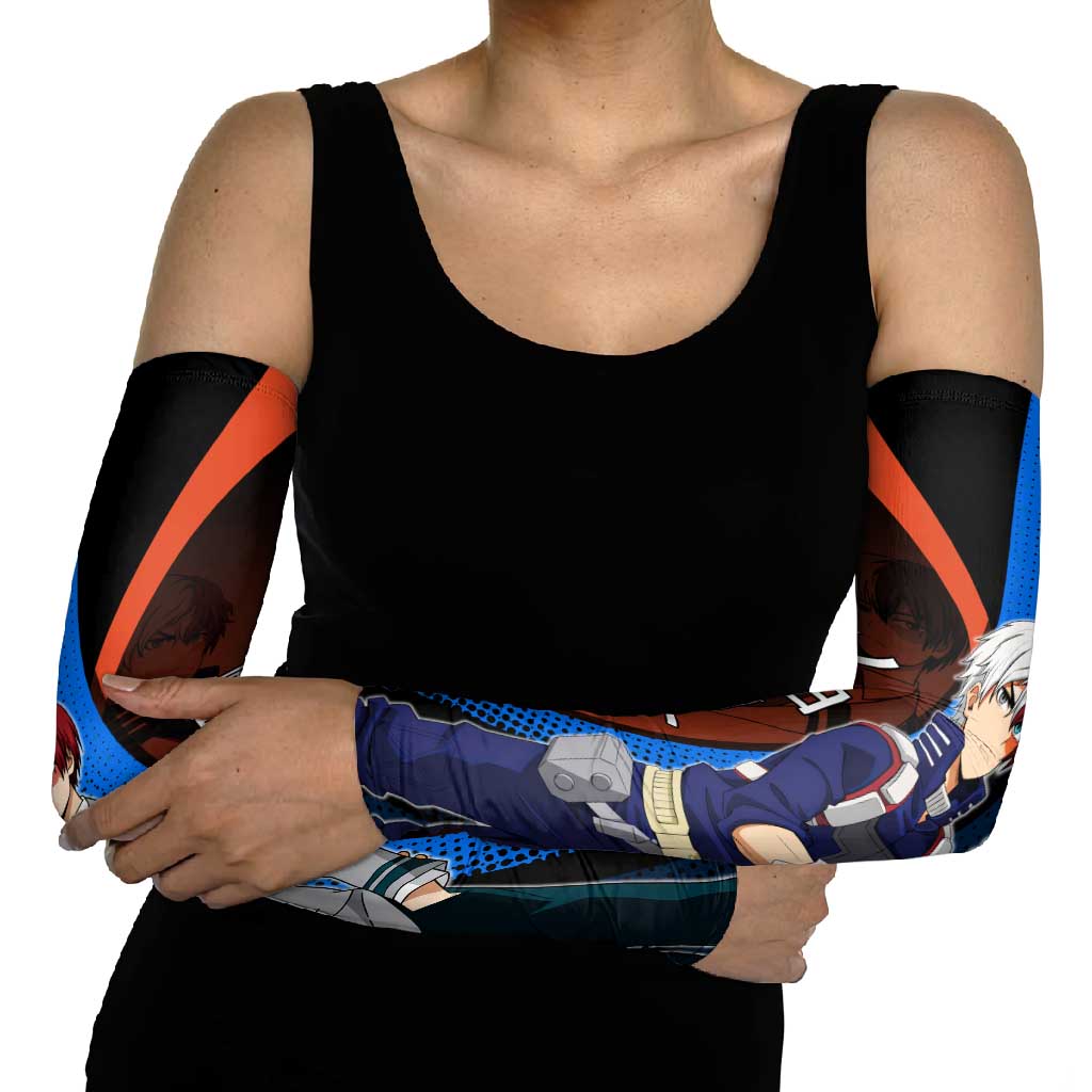 Shoto Todoroki Half-Cold Half-Hot Arm Sleeves Japanese Comic Book Style