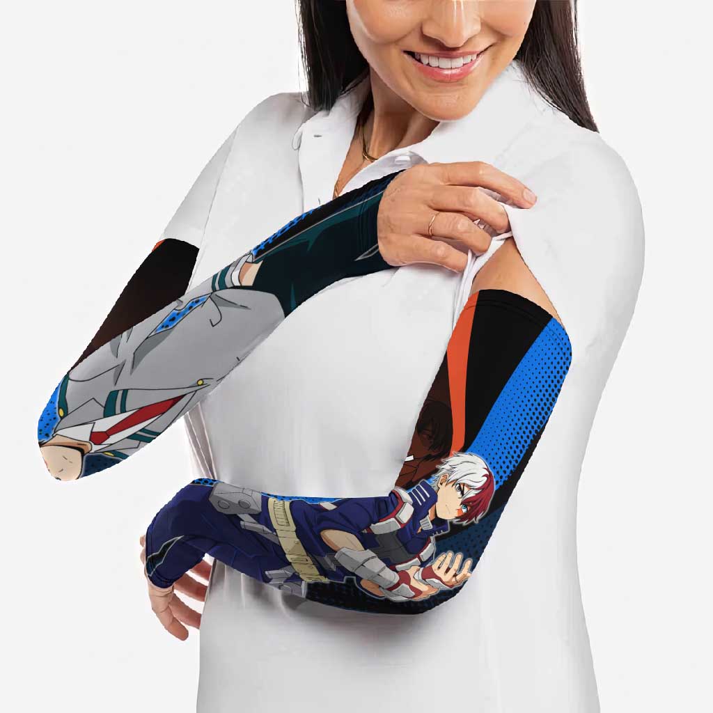Shoto Todoroki Half-Cold Half-Hot Arm Sleeves Japanese Comic Book Style