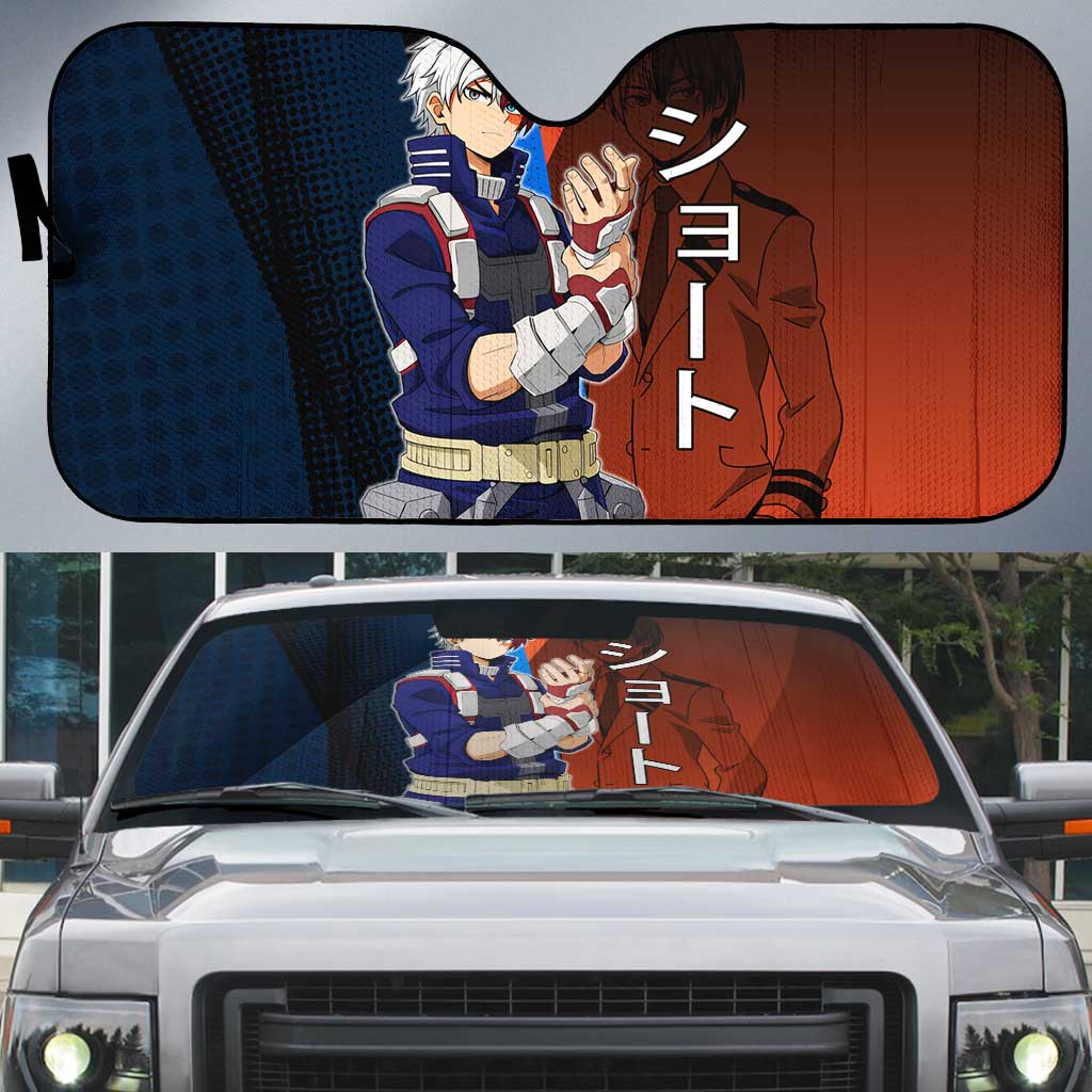 Shoto Todoroki Half-Cold Half-Hot Auto Sun Shade Japanese Comic Book Style