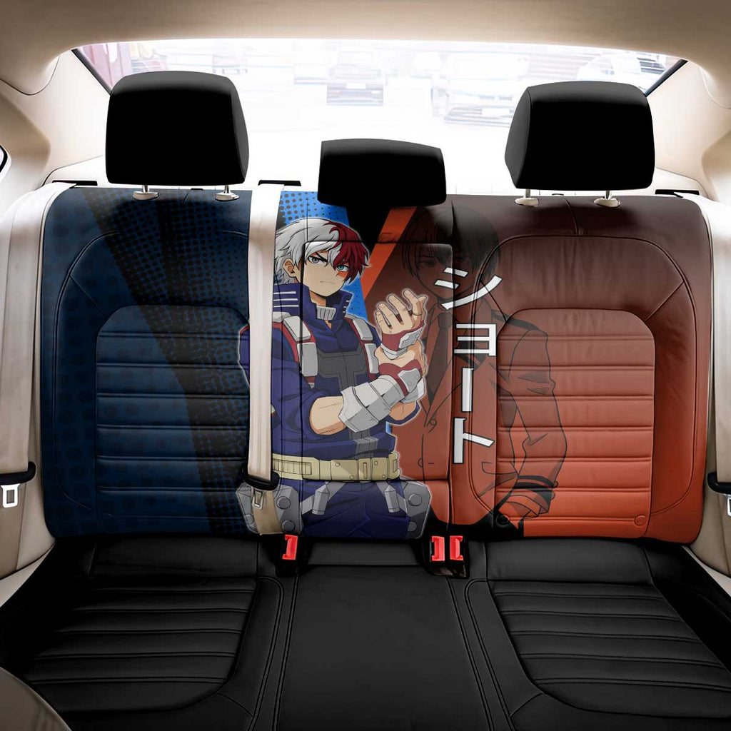 Shoto Todoroki Half-Cold Half-Hot Back Car Seat Cover Japanese Comic Book Style