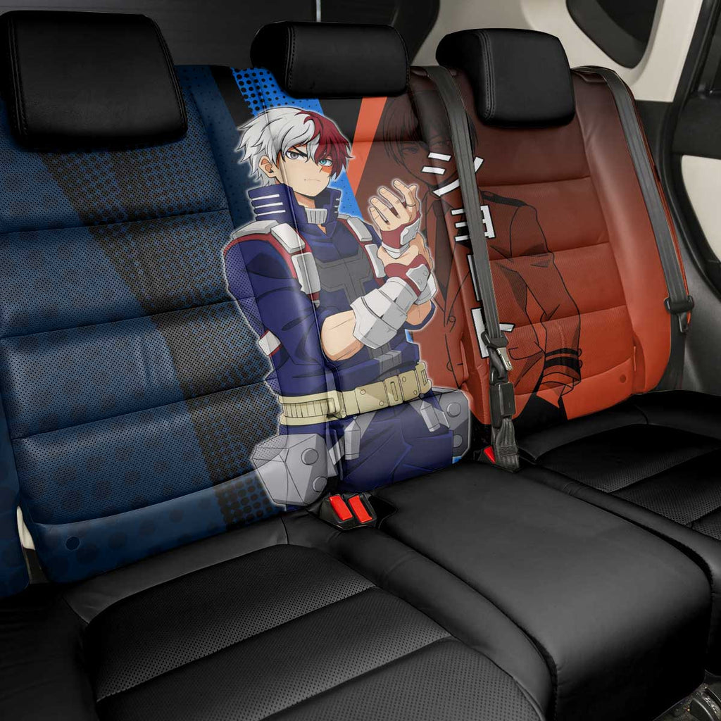 Shoto Todoroki Half-Cold Half-Hot Back Car Seat Cover Japanese Comic Book Style
