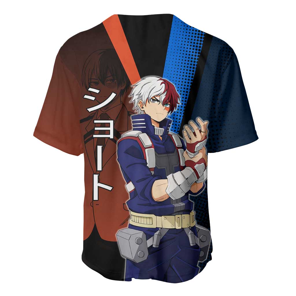 Shoto Todoroki Half-Cold Half-Hot Baseball Jersey Japanese Comic Book Style