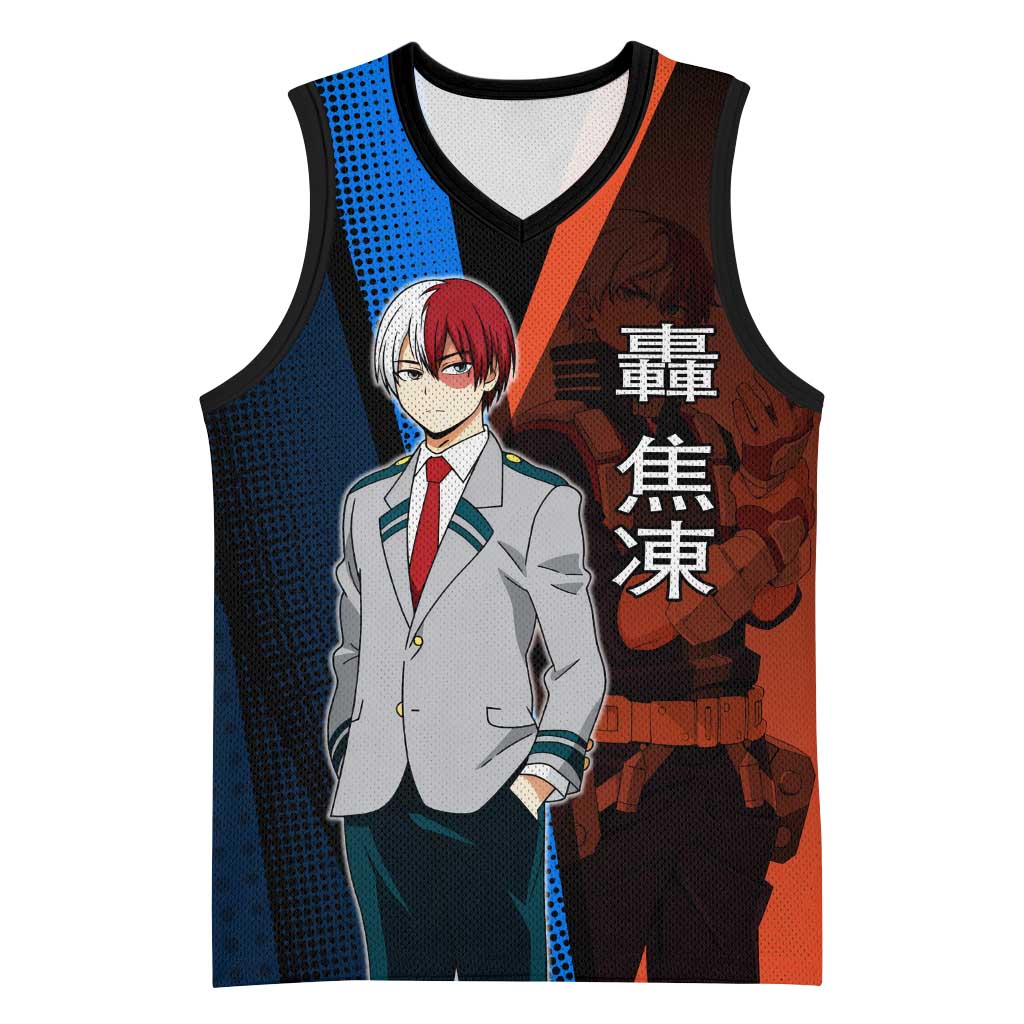 Shoto Todoroki Half-Cold Half-Hot Basketball Jersey Japanese Comic Book Style