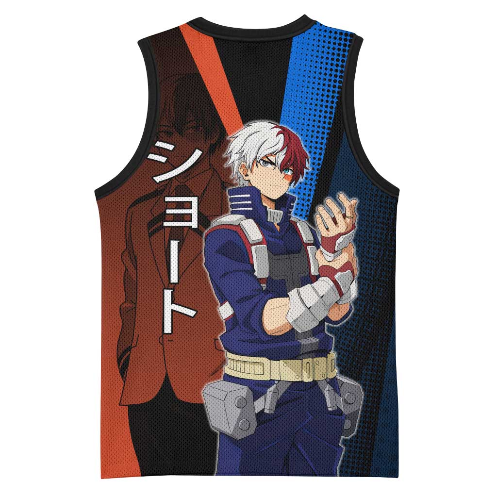 Shoto Todoroki Half-Cold Half-Hot Basketball Jersey Japanese Comic Book Style