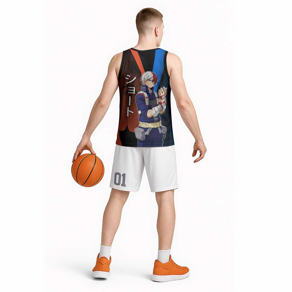 Shoto Todoroki Half-Cold Half-Hot Basketball Jersey Japanese Comic Book Style