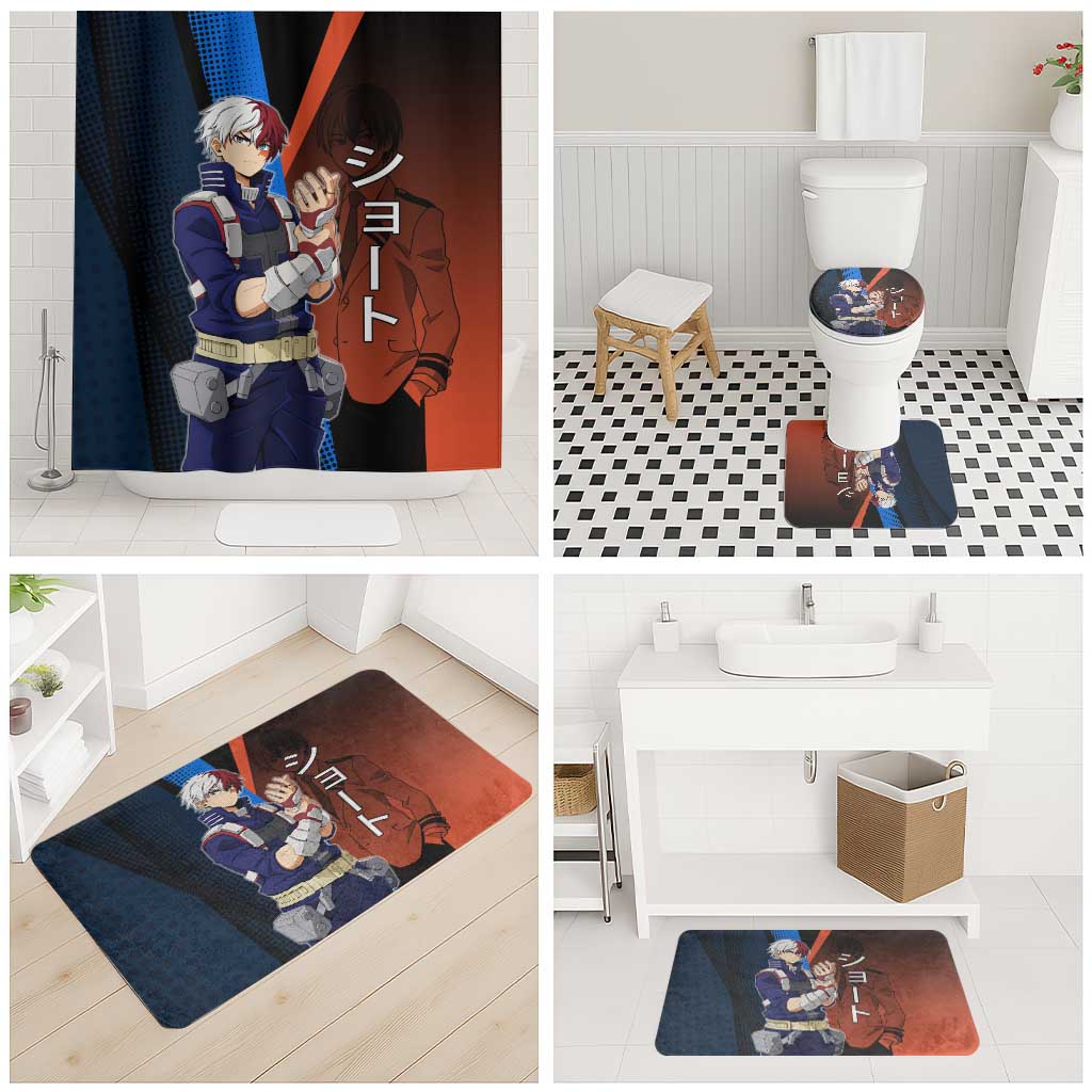 Shoto Todoroki Half-Cold Half-Hot Bathroom Set Japanese Comic Book Style