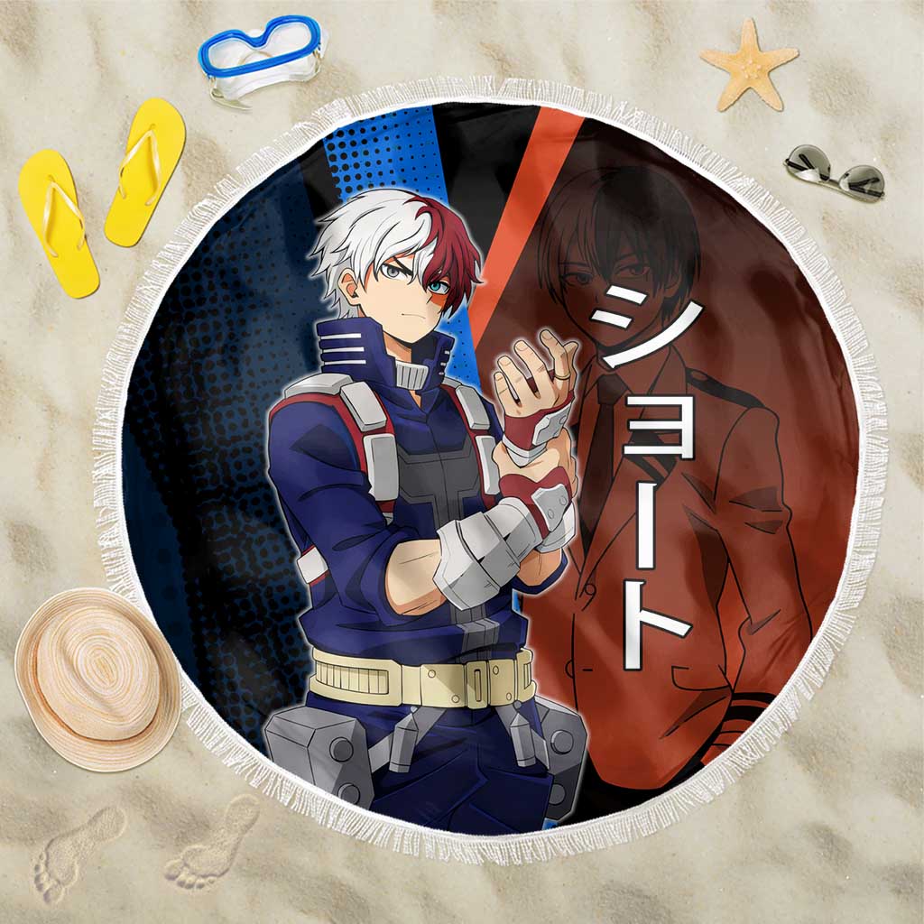 Shoto Todoroki Half-Cold Half-Hot Beach Blanket Japanese Comic Book Style