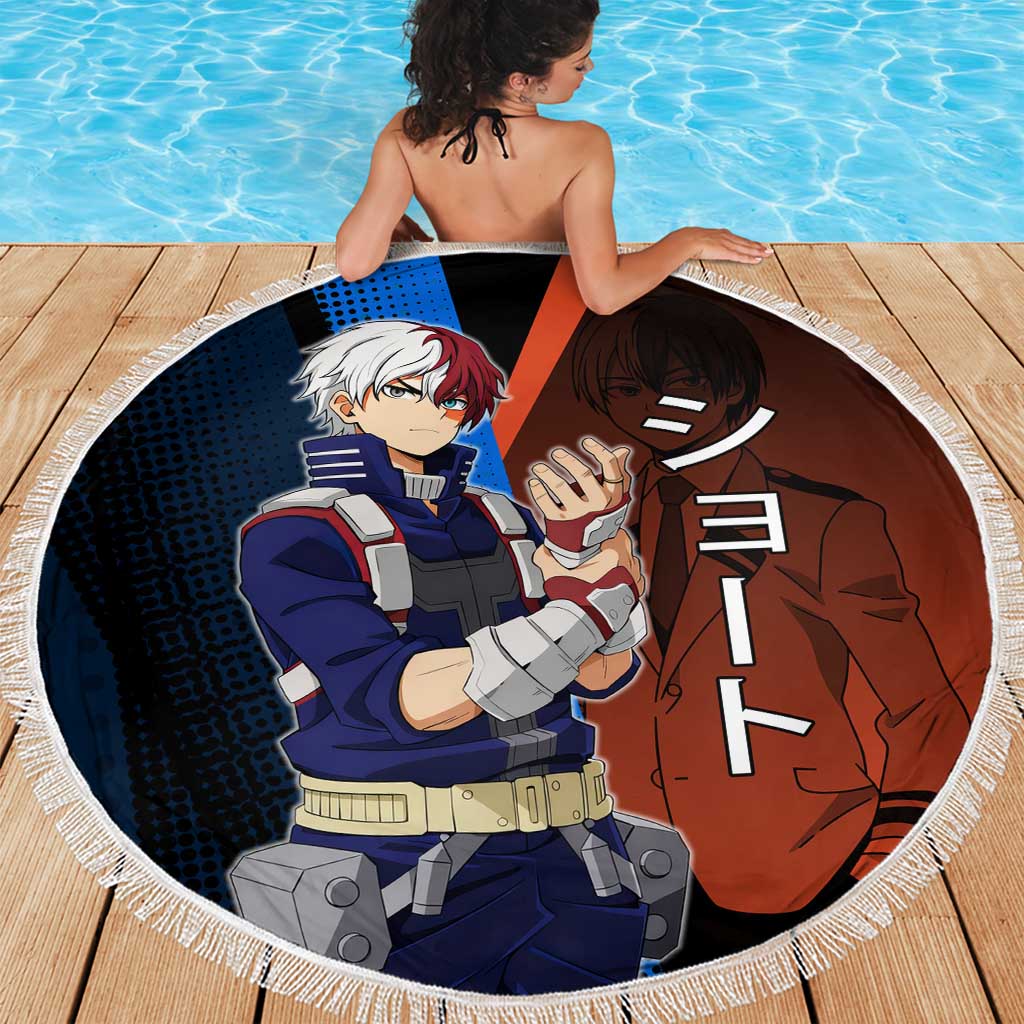 Shoto Todoroki Half-Cold Half-Hot Beach Blanket Japanese Comic Book Style