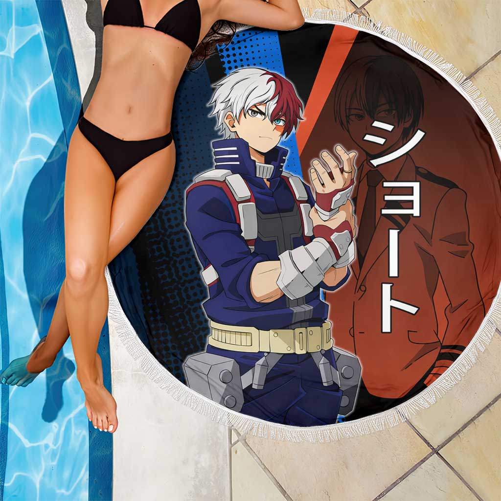 Shoto Todoroki Half-Cold Half-Hot Beach Blanket Japanese Comic Book Style