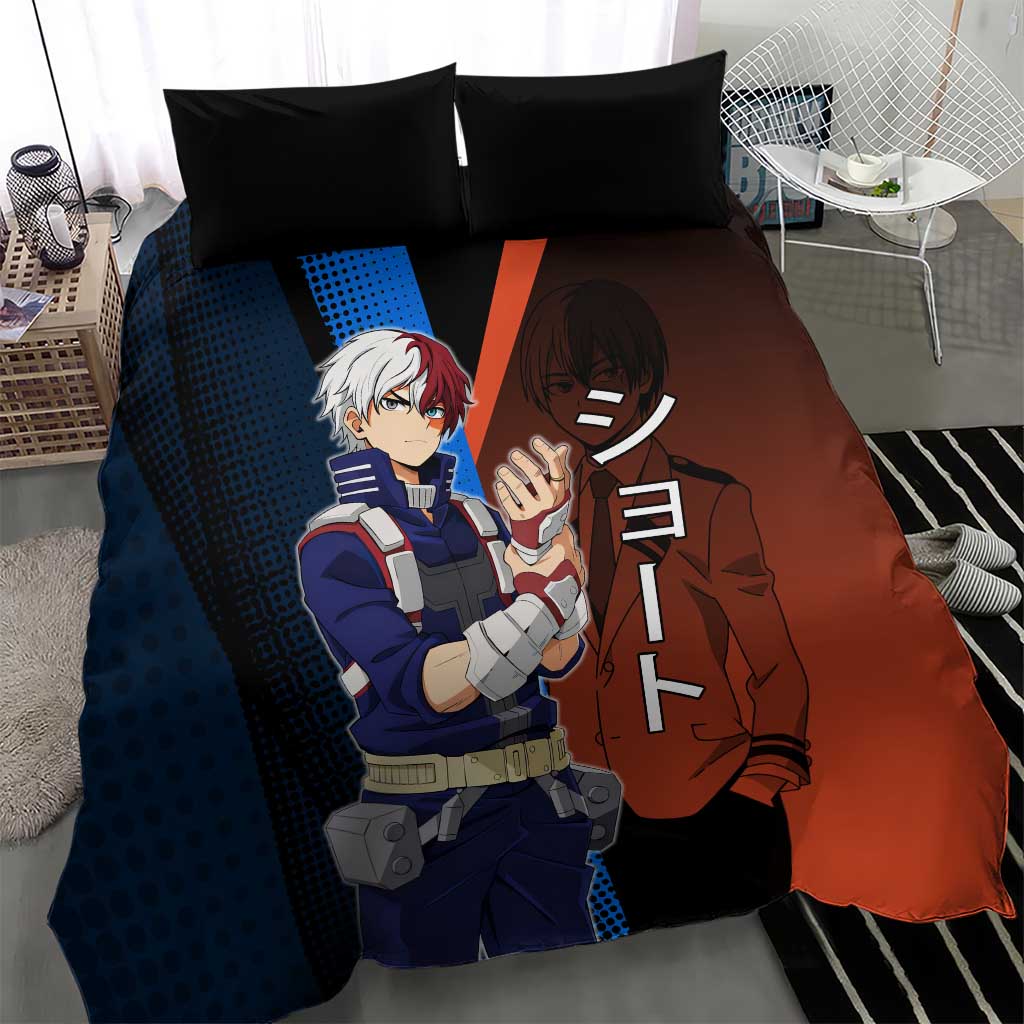Shoto Todoroki Half-Cold Half-Hot Bedding Set Japanese Comic Book Style