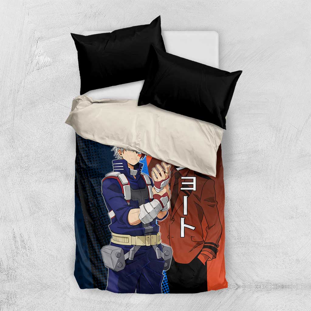 Shoto Todoroki Half-Cold Half-Hot Bedding Set Japanese Comic Book Style