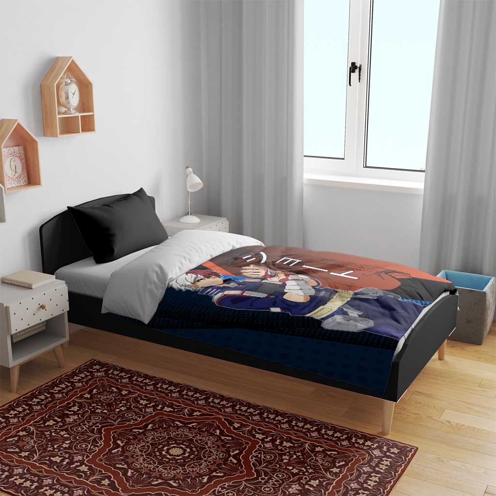 Shoto Todoroki Half-Cold Half-Hot Bedding Set Japanese Comic Book Style