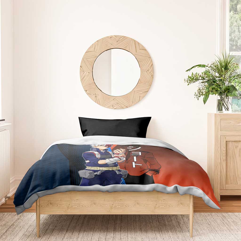 Shoto Todoroki Half-Cold Half-Hot Bedding Set Japanese Comic Book Style