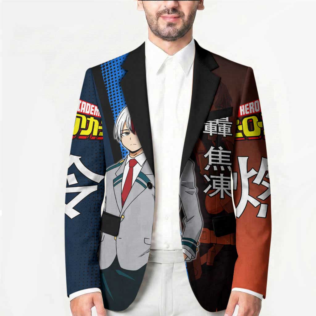 Shoto Todoroki Half-Cold Half-Hot Blazer Japanese Comic Book Style