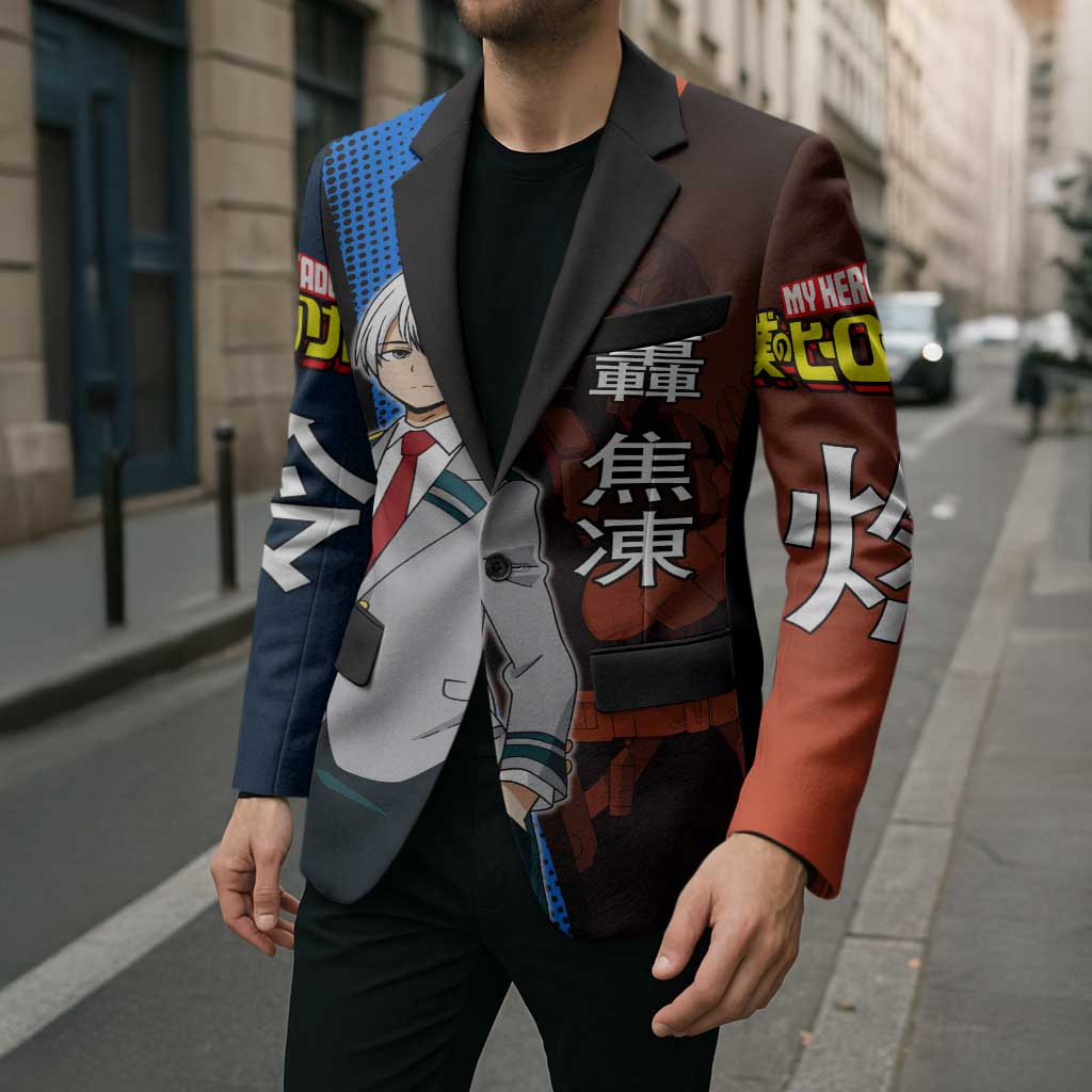 Shoto Todoroki Half-Cold Half-Hot Blazer Japanese Comic Book Style