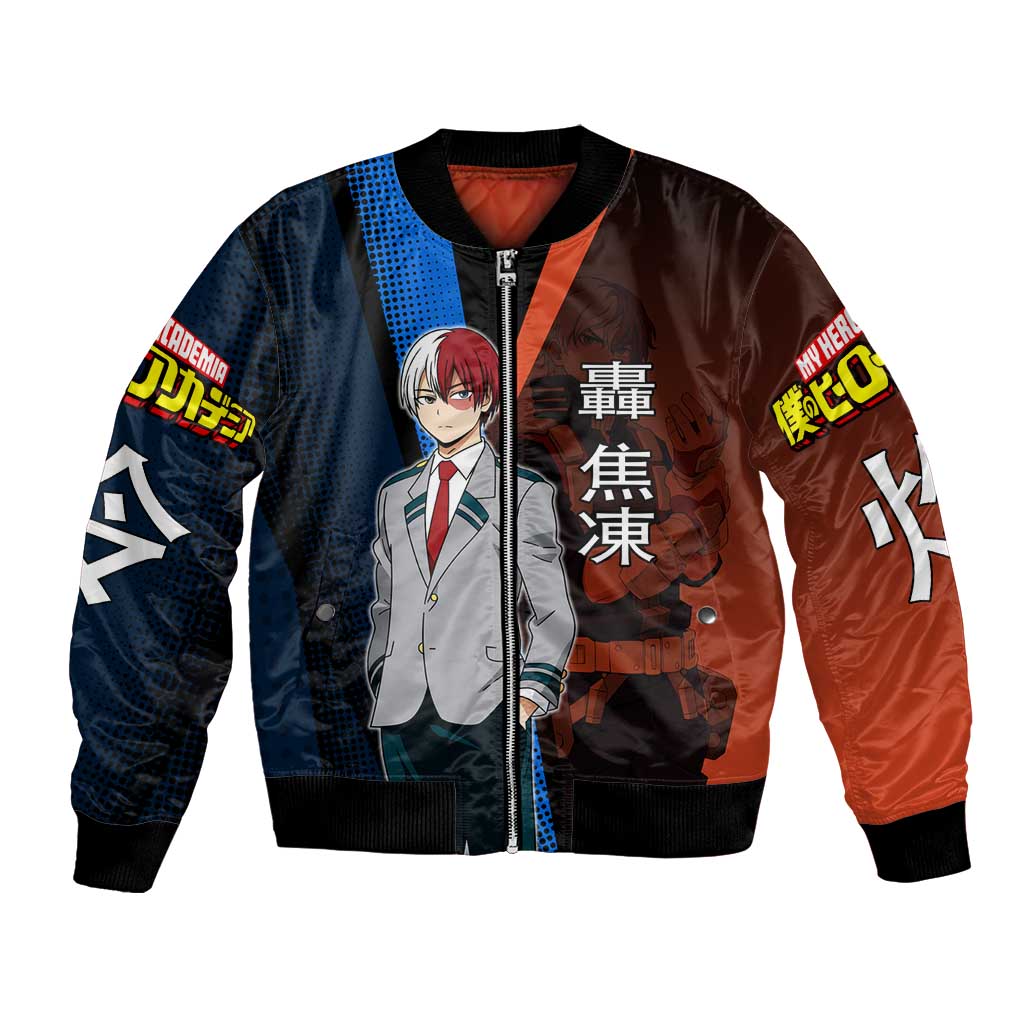 Shoto Todoroki Half-Cold Half-Hot Bomber Jacket Japanese Comic Book Style