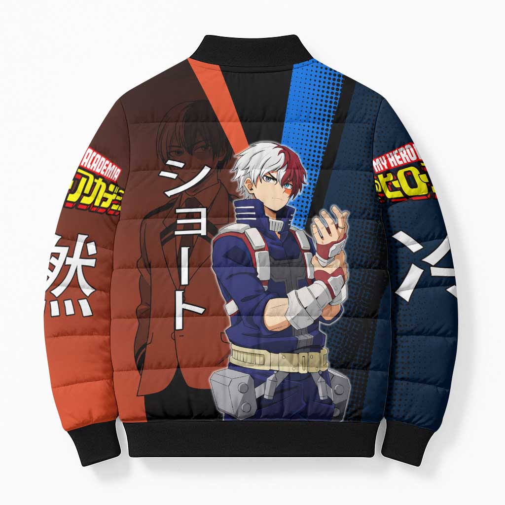Shoto Todoroki Half-Cold Half-Hot Bomber Puffer Jacket Japanese Comic Book Style