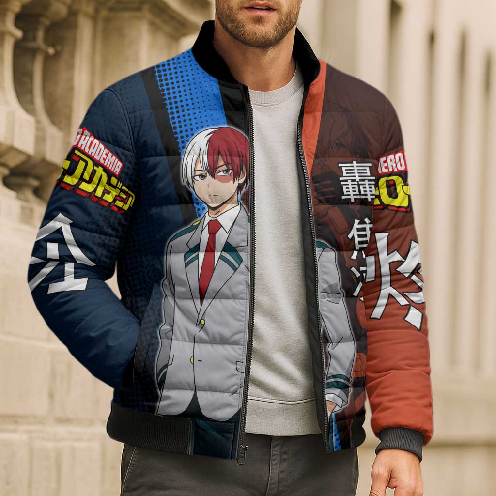Shoto Todoroki Half-Cold Half-Hot Bomber Puffer Jacket Japanese Comic Book Style