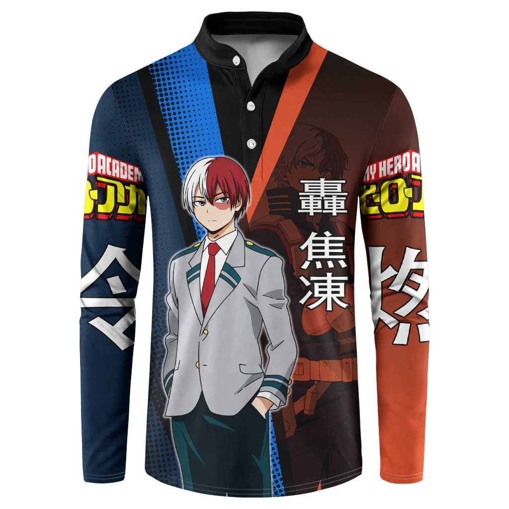 Shoto Todoroki Half-Cold Half-Hot Button Sweatshirt Japanese Comic Book Style