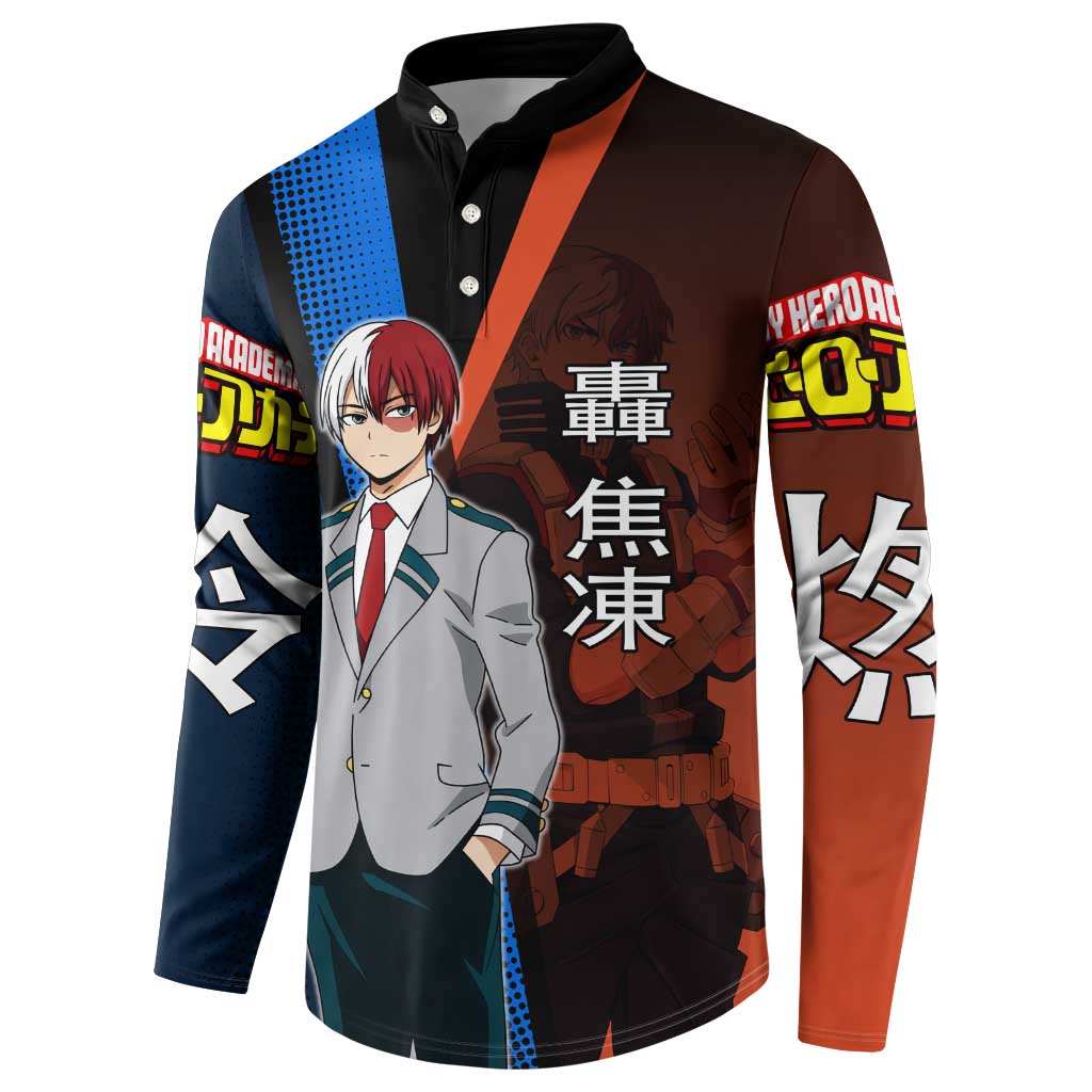 Shoto Todoroki Half-Cold Half-Hot Button Sweatshirt Japanese Comic Book Style