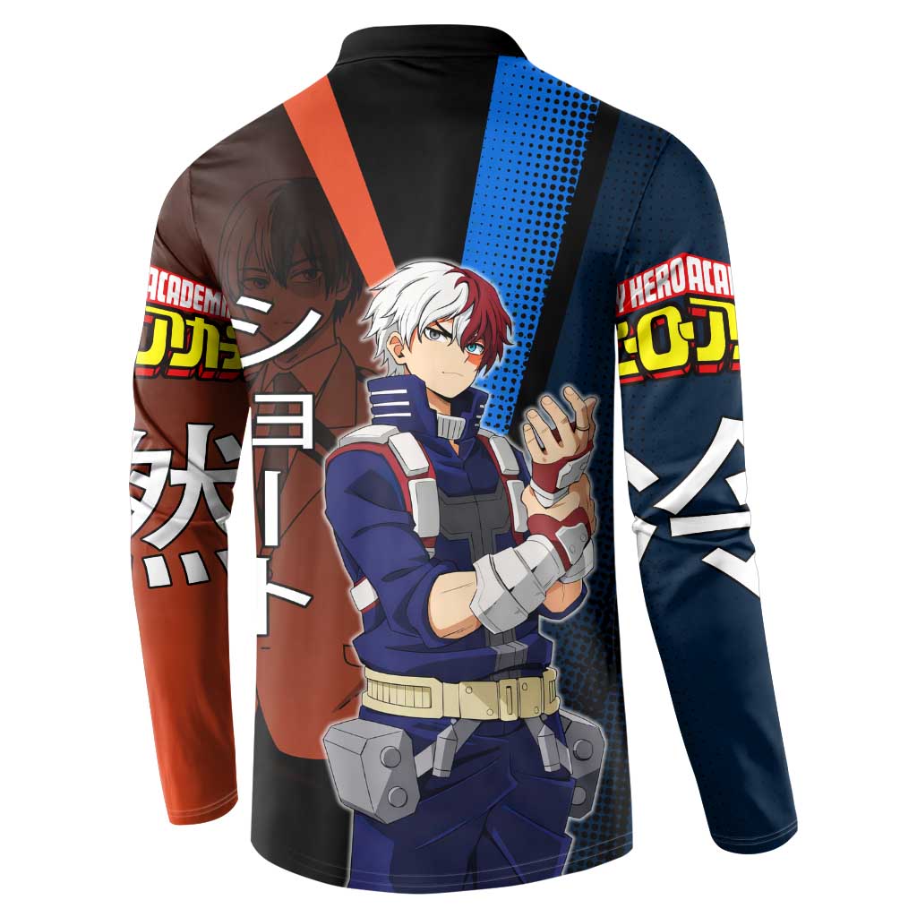 Shoto Todoroki Half-Cold Half-Hot Button Sweatshirt Japanese Comic Book Style