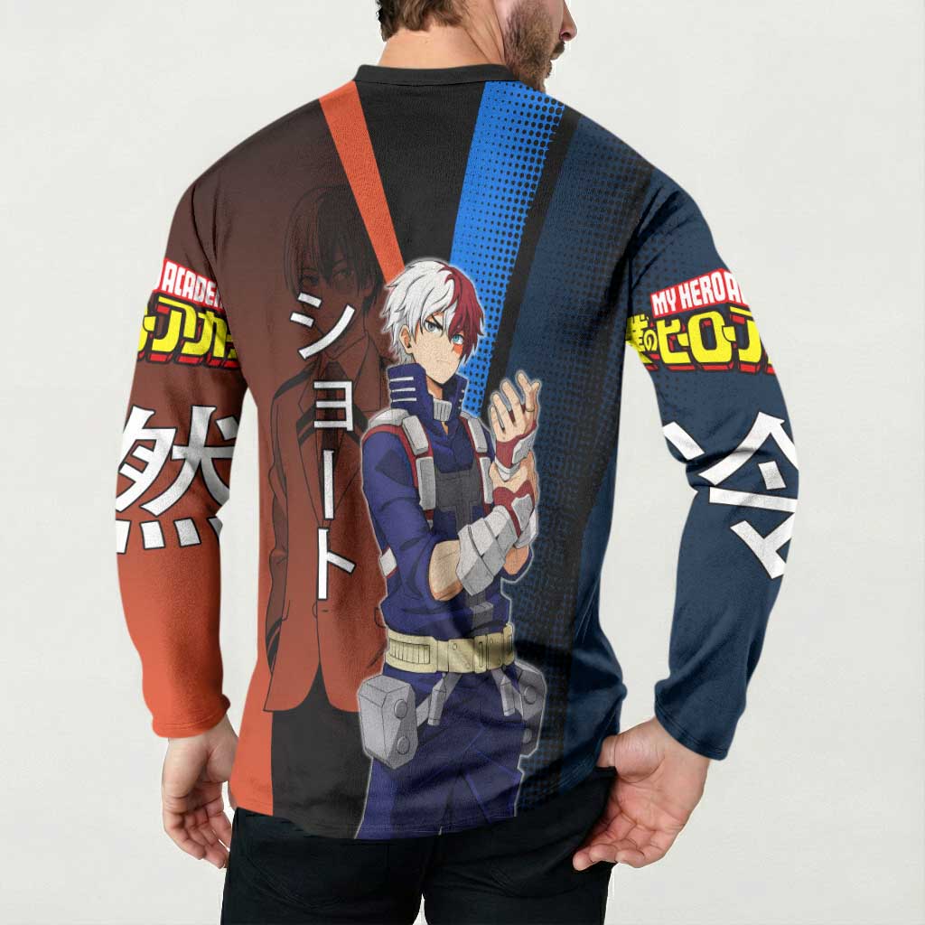 Shoto Todoroki Half-Cold Half-Hot Button Sweatshirt Japanese Comic Book Style