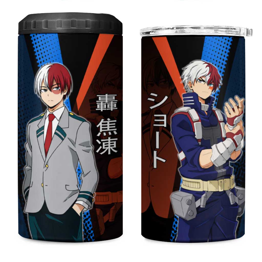 Shoto Todoroki Half-Cold Half-Hot 4 in 1 Can Cooler Tumbler Japanese Comic Book Style