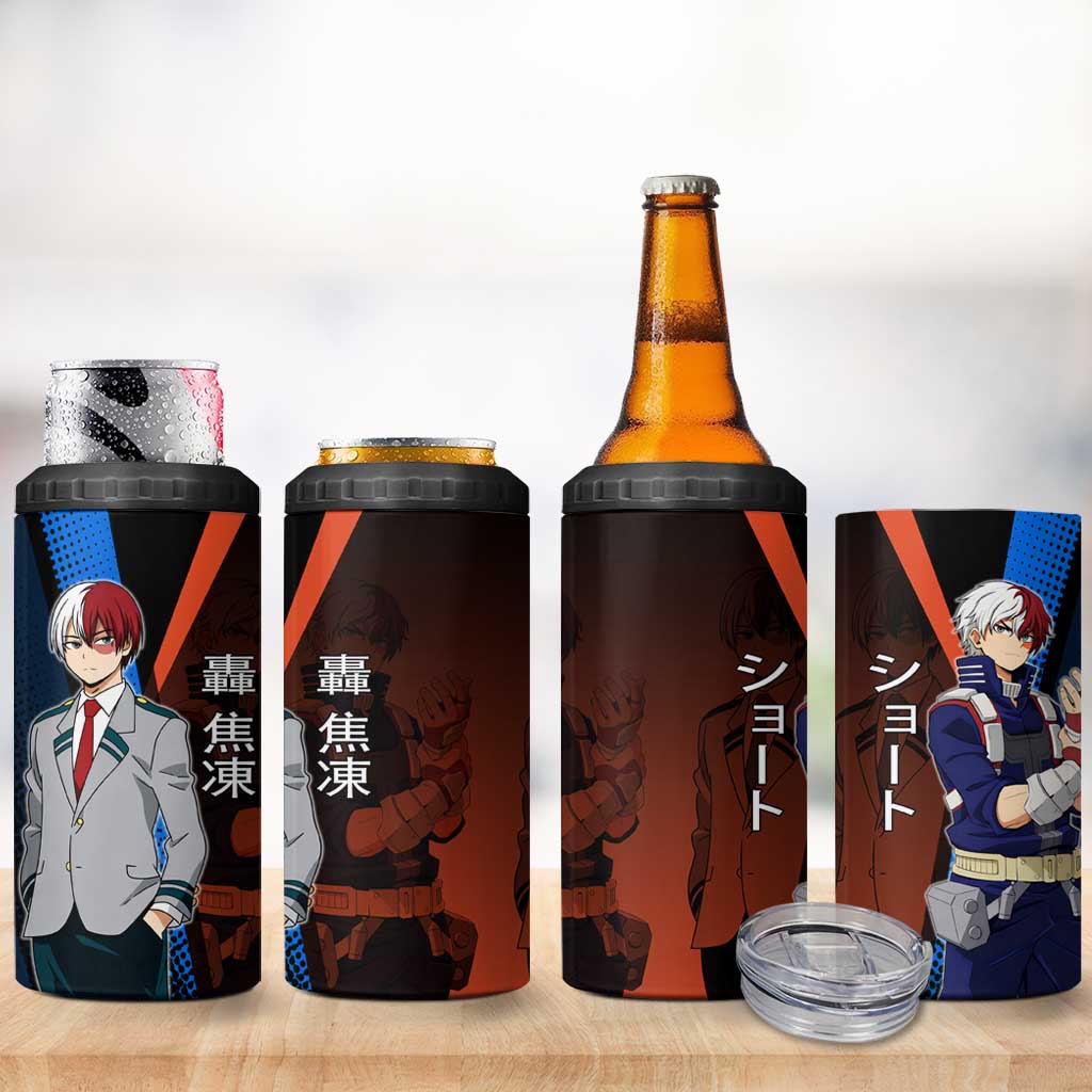 Shoto Todoroki Half-Cold Half-Hot 4 in 1 Can Cooler Tumbler Japanese Comic Book Style