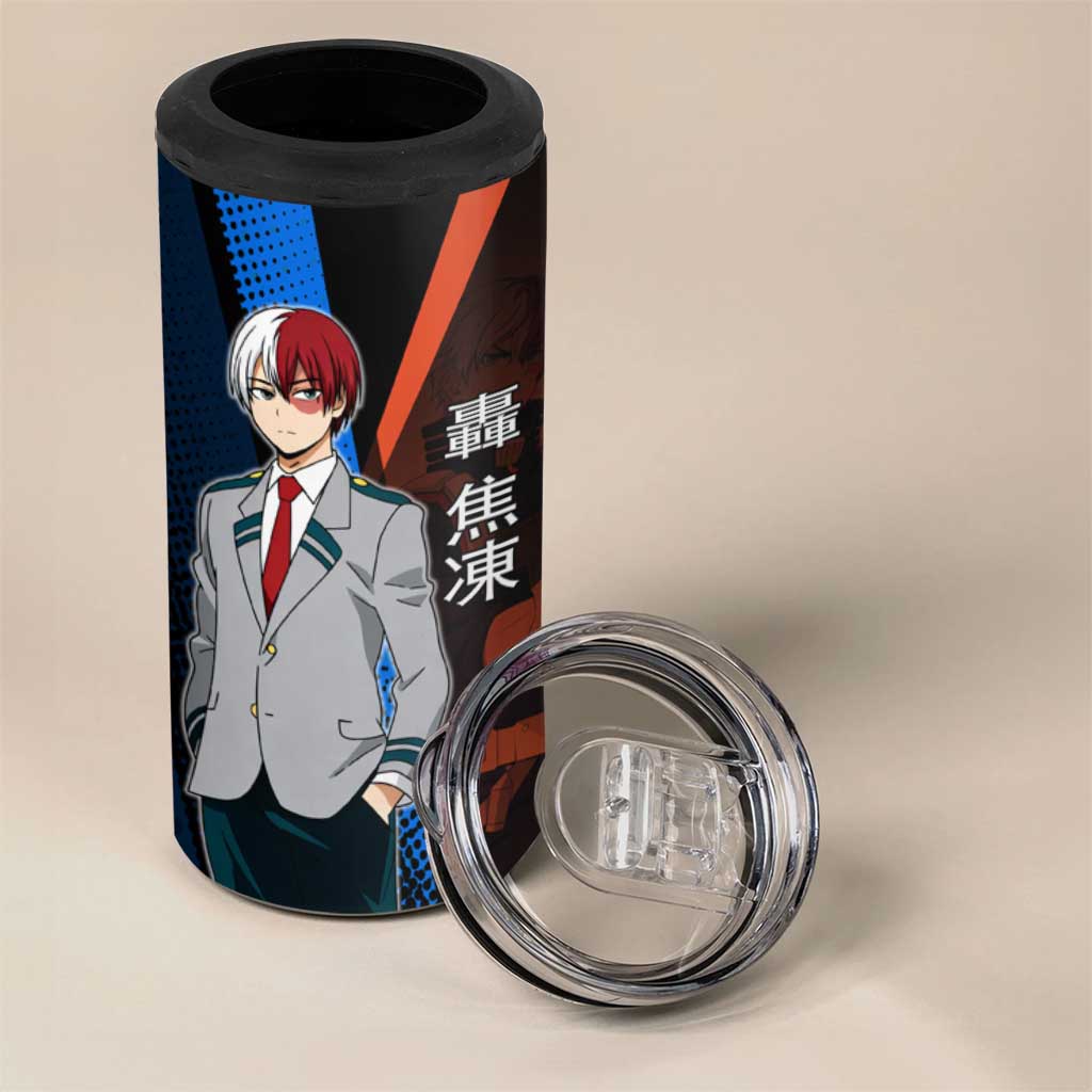 Shoto Todoroki Half-Cold Half-Hot 4 in 1 Can Cooler Tumbler Japanese Comic Book Style
