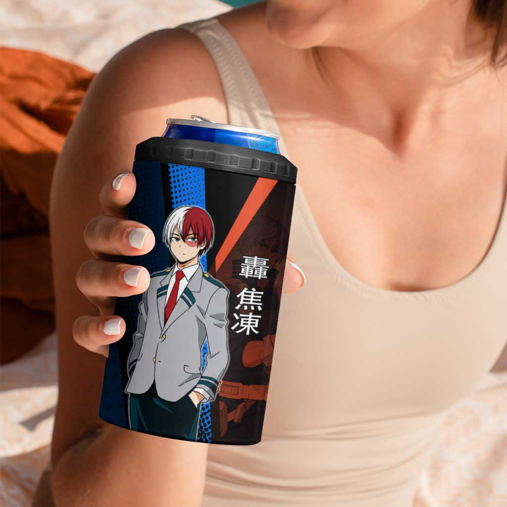 Shoto Todoroki Half-Cold Half-Hot 4 in 1 Can Cooler Tumbler Japanese Comic Book Style