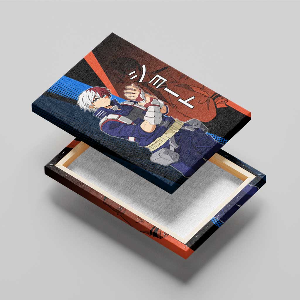 Shoto Todoroki Half-Cold Half-Hot Canvas Wall Art Japanese Comic Book Style