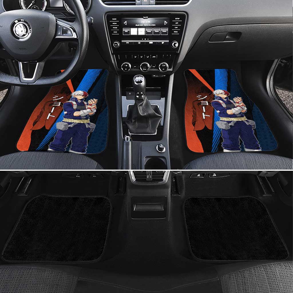 Shoto Todoroki Half-Cold Half-Hot Car Mats Japanese Comic Book Style